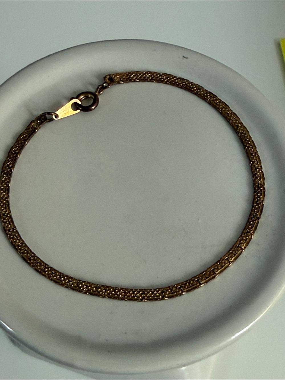 Vintage Gold-Tone Braided Mesh Bracelet - Women Sz 7 rope chain style Korea